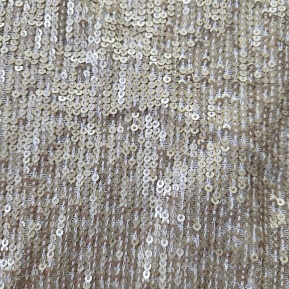 DR2 Women's Champagne Sequin Midi Skirt Medium Glam High Waist Stretch Pencil - Picture 3 of 11